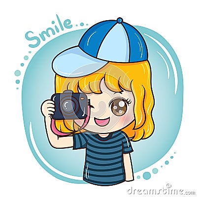 Photographer_female_vector_1 Vector Illustration