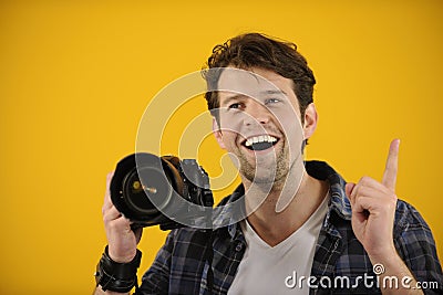 Photographer has an idea or inspiration Stock Photo