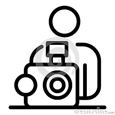 Photographer icon, outline style Vector Illustration