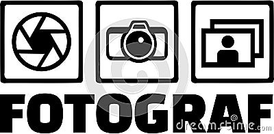 Photographer Icons german Vector Illustration