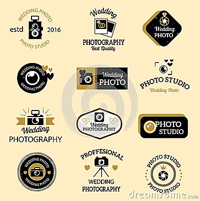 Photographer icons vector set. Vector Illustration