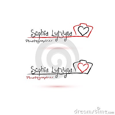 Photographer Logo with heart. Vector Illustration