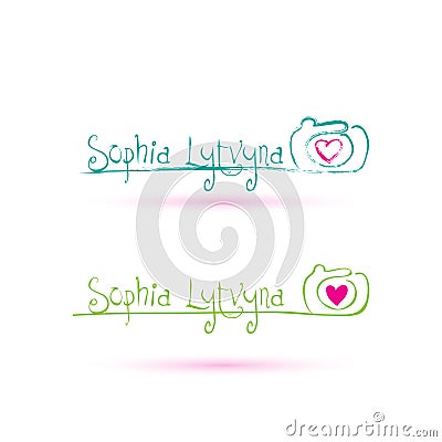 Photographer Logo with heart. Vector Illustration