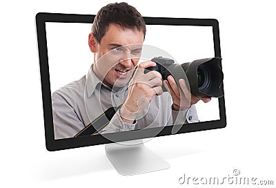 Photographer online Stock Photo