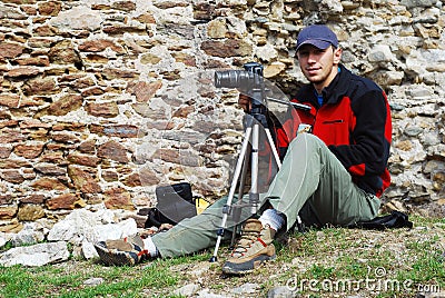 Photographer Outdoors Stock Photo