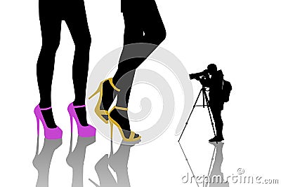 Photographer shooting fashion women Stock Photo