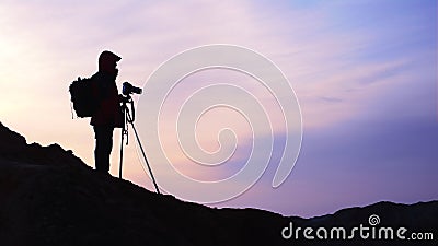 Photographer at Sunrise Stock Photo