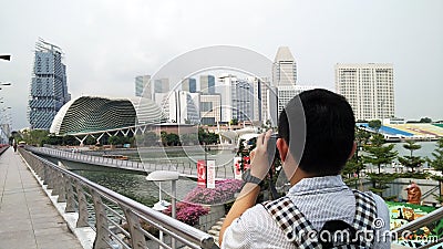 Photographer take photo of Singapore city Editorial Stock Photo