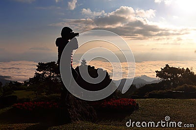 photographer are take a photos beautiful scenery Editorial Stock Photo