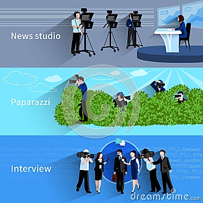 Photographer And Videographer Banners Set Vector Illustration