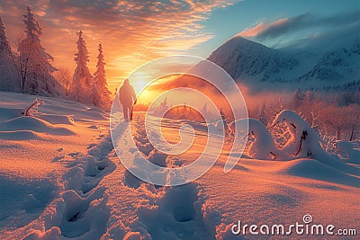 Photographers challenge Winter scenes submitted for a snowy competition showcase Stock Photo