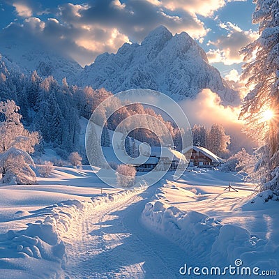 Photographers challenge Winter scenes submitted for a snowy competition showcase Stock Photo