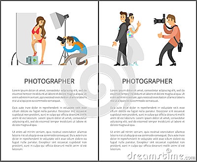 Photographers for Wedding and Studio Shooting Vector Illustration