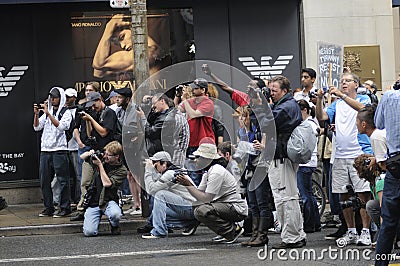 Photographers at work. Editorial Stock Photo