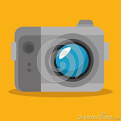 photographic camera device icon Cartoon Illustration