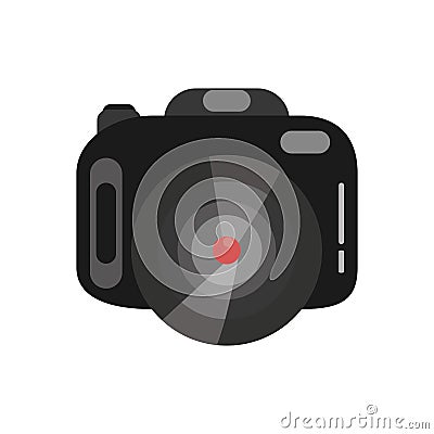 Photographic camera device isolated icon Vector Illustration