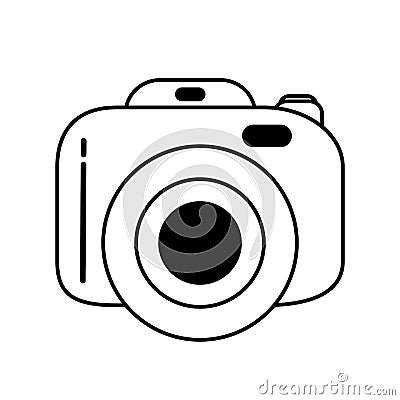 Photographic camera device isolated icon Vector Illustration