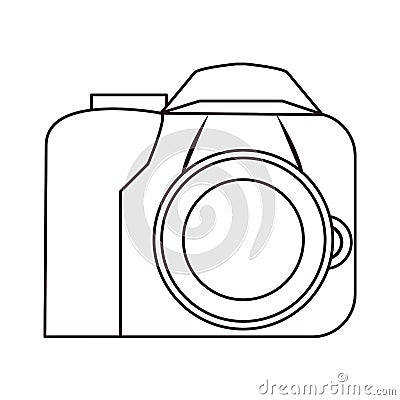 photographic camera gadget icon vector ilustration Cartoon Illustration