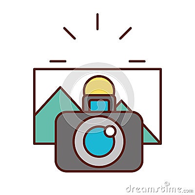 Photographic camera taking photo graphic Vector Illustration