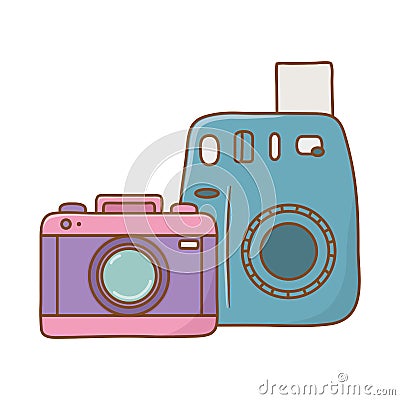 Photographic cameras icon Vector Illustration