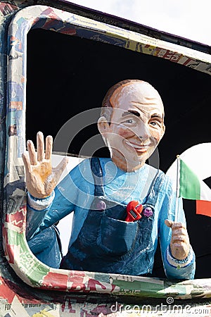 The papier-mâché masks of the Viareggio carnival Editorial Stock Photo