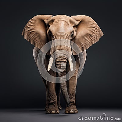 Photographic Portrait Of An Elephant: Bold Colorism And Emotive Body Language Stock Photo