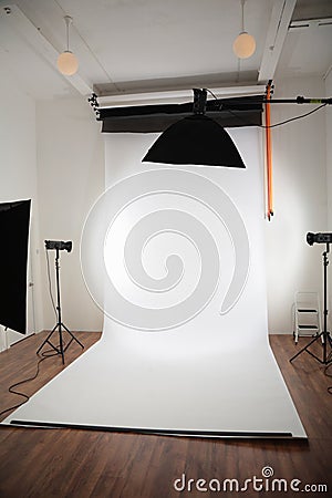 Photographic studio interior Stock Photo