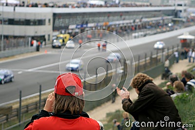 Photographing auto races Stock Photo