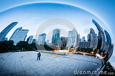 Photographing Chicago at the Bean Editorial Stock Photo