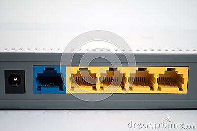 Gray modem on a white background Stock Photo