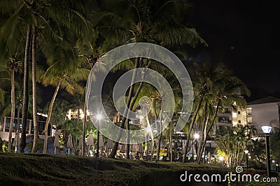 Photographing night street scene along the vicinity around the outdoor recreational area Editorial Stock Photo