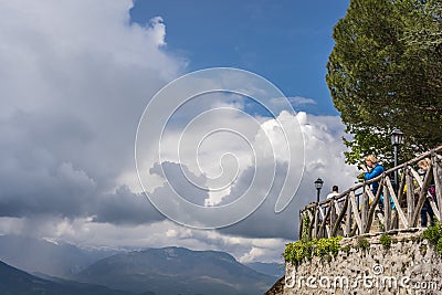 Photographing rocky landscape at Meteora Editorial Stock Photo
