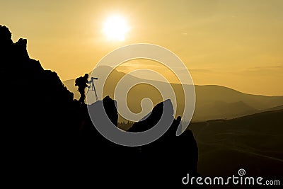 Photographing in rocky Stock Photo