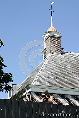 Photographing woman Stock Photo