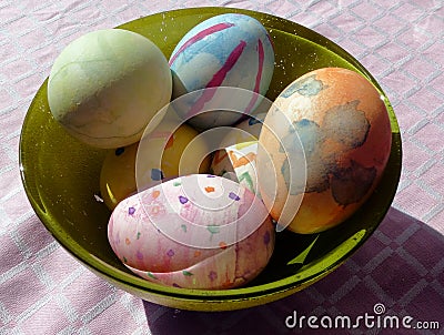 Photographs of painted eggs during the Easter period Stock Photo