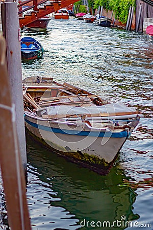 Photographs that portray Venice differently, chaotic and crowded, full of tourists and people going around, kids who live the city Stock Photo