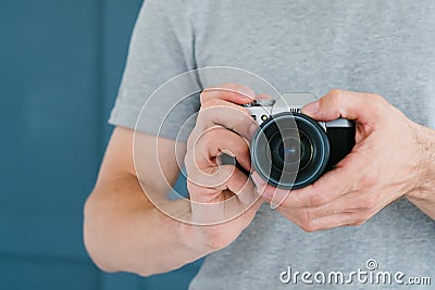 Photography hobby inspiration leisure man camera Stock Photo