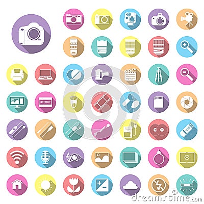 Photography camera icons Vector Illustration