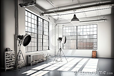 Photography, cinema studio backstage setup, Generative Ai Stock Photo