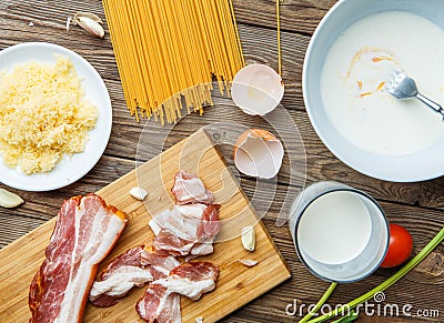 Photography of components for pasta Stock Photo