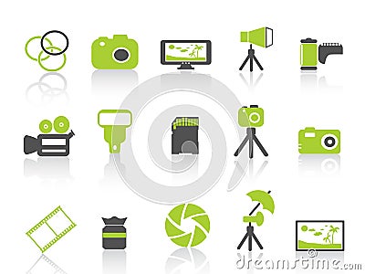 Photography element icon,green series Vector Illustration