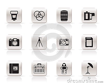 Photography equipment icons Vector Illustration