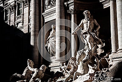 Photography of the Fontana di Trevi, Rome. Stock Photo