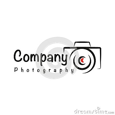 Photography Company Logo simple minimalist Vector Illustration