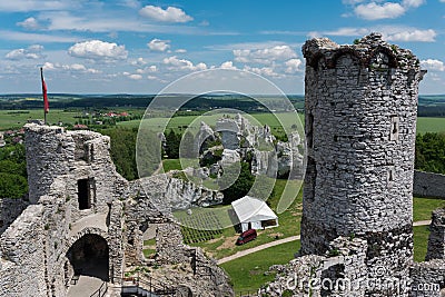 Photography of Ogrodzieniec Castle ruins Stock Photo