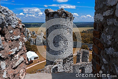 Photography of Ogrodzieniec Castle ruins Stock Photo