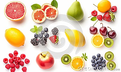 Berries, fruits separately Stock Photo