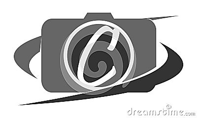 Photography Service Letter C Vector Illustration