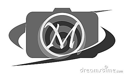 Photography Service Letter M Vector Illustration