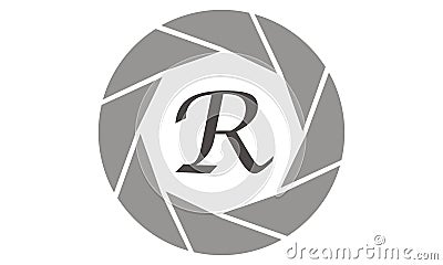 Photography Service Letter R Vector Illustration